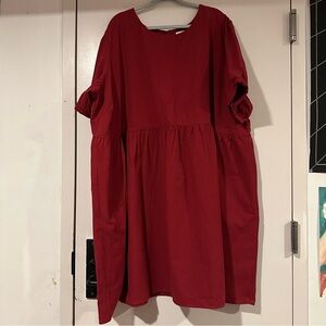 Tradlands Nico 2.0 Balloon Sleeve Dress in Red
